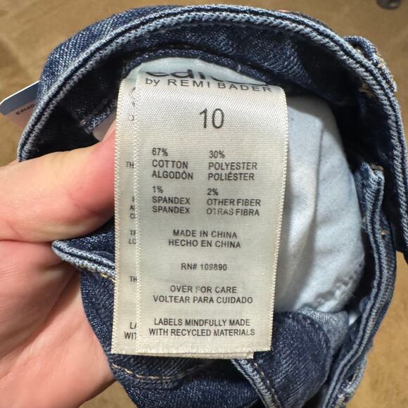 Edited Remi Bader Blue Jean Denim Skirt Size 10 Confident Side Slit New With Tag - Picture 10 of 12